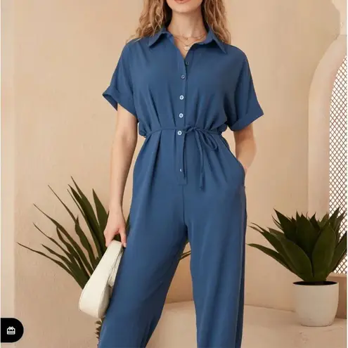 JQ by Jenerique sz 8 blue jumpsuit with pockets NWT