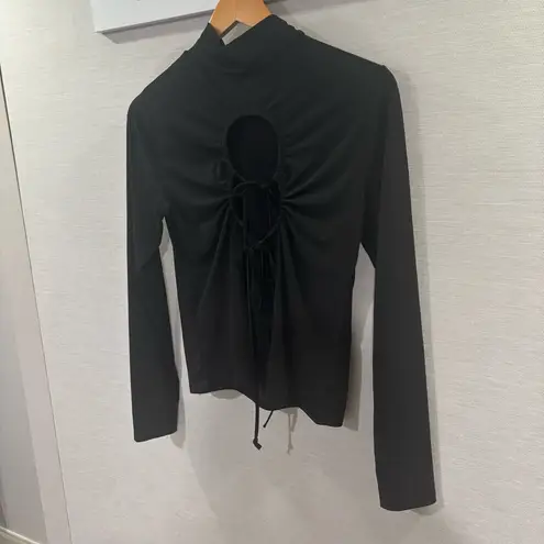 Thakoon X RTR Tie Back Black Turtle Neck Size Medium Black