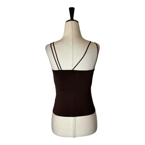 Moussy Vintage Tank Top Women XS Brown Asymmetric Strap Cut Off Camisole Cami