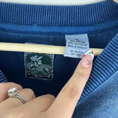 Vintage Y2K Acid Wash Dark Blue Monterey California Oversized Graphic Pullover Size XL