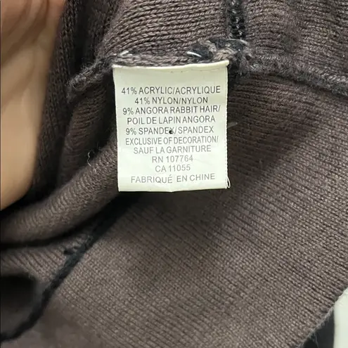 One Girl Who Black Floral Embroidered Full Front Zip Sweater