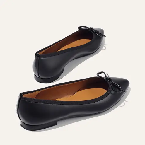 Margaux The Pointe Black Nappa Ballet Flats | Size 37