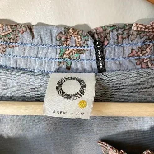 Akemi + Kin Anthropologie Women's Small Adria Paisley Print Shirred Blouse Top