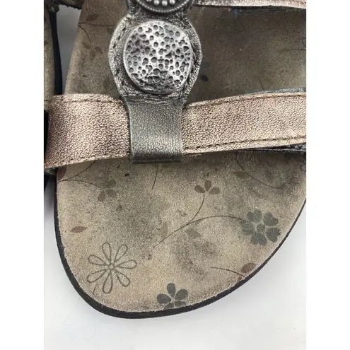 Taos Prize Comfort Sandal Womens EU 37 Bronze Metallic Slide Hook & Loop Size undefined