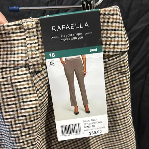 Rafaella Tan Straight Leg Pants with Flat-Front Design