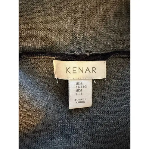 Kenar Wool Blend Open Cardigan Navy & Gray Classic Career Size Large