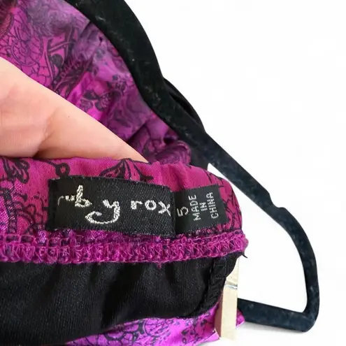 Ruby Rox strapless gothic purple and black ruffle dress with a tie back size M