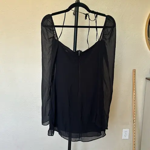 House Of CB  Babydoll Chiffon Halter Mini Dress‎ NWOT M (D/E Cup) - Black