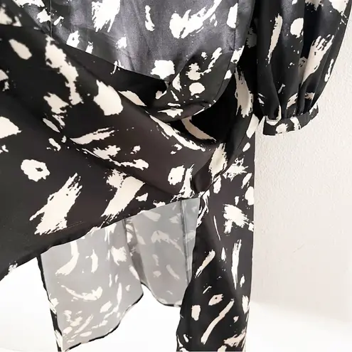 Chi Chi London Adelina Monochrome Satin Midi Dress in Black White