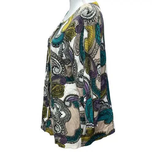 Lane Bryant ‎ Paisley Button Up Cardigan Sweater With Sequins Size 14/16 - Image 3