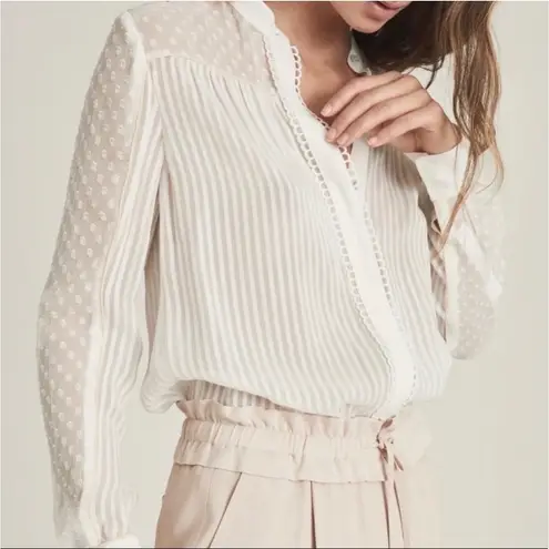 Reiss New! Cora Semi Sheer Spot Detail
Blouse Sz 12 $275