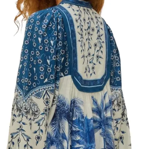 Farm Rio Palm Tree Beach Off-White Mini Dress NWT