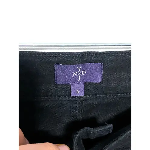 NYDJ Crop Black Pants Lift Tuck Technology Stretch Linen Tencel Spandex Blend 6