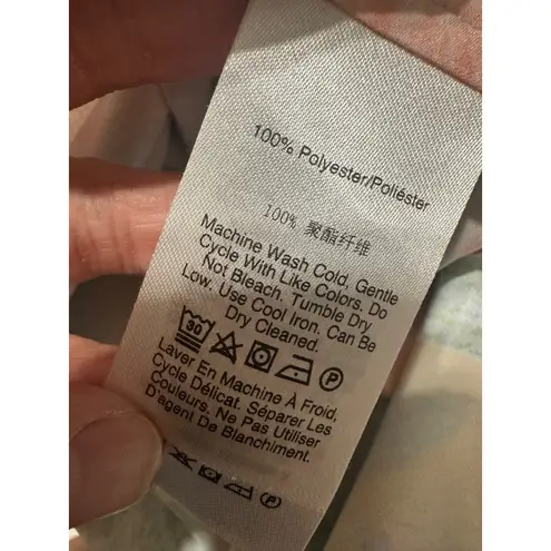 VISION USA Women Geometric Patchwork Print Long Sleeve Scoop Neck Top Dress M Orange Size M