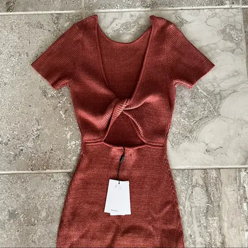 Naadam Reversible Cashmere Blend Ribbed Twist Dress Size XS NWT $325.00