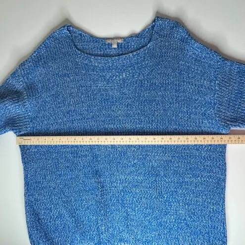 Woman Within Blue Marled Knit Sweater Size 22/24 Pullover Boat Neck Comfy Cozy