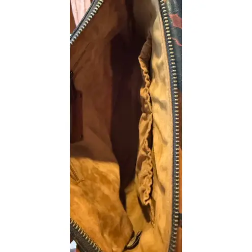 Patricia Nash Avellino Camo Leather Crossbody Bag/Purse Multicolor Boho EUC