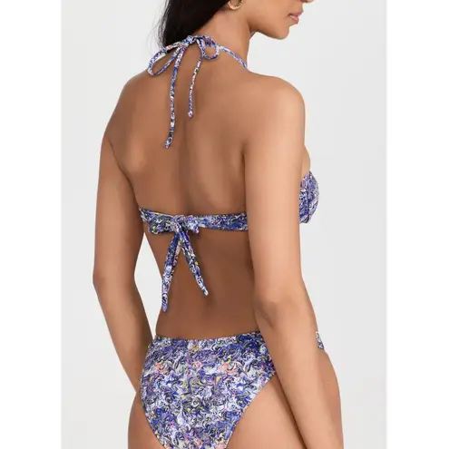 Bananhot NWT St Tropez Bikini Top Marbled Water Blue Tie Underwire Size Small