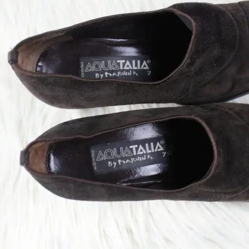 Aquatalia Brown Suede Shooties Ankle Booties 7
