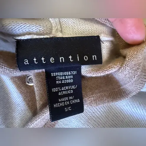 Attention Cardigan Sweater open tank and cream long sleeves size S