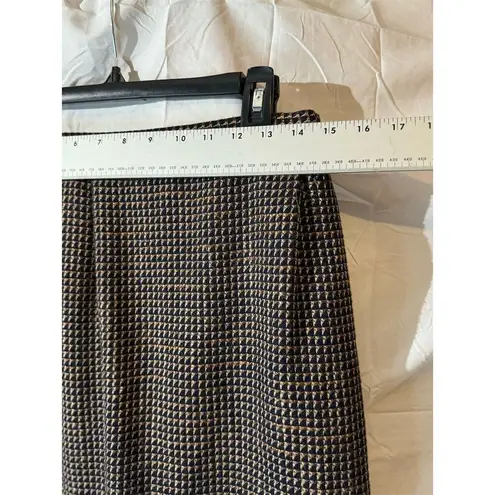 Karen Scott Houndstooth Brown Skirt Suit 12 VTG Wool Workwear Dark Academia Chic