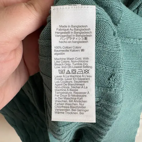 NWT JCrew Factory Women’s Cable Knit Shell Size XXL 100% Cotton Green Classic