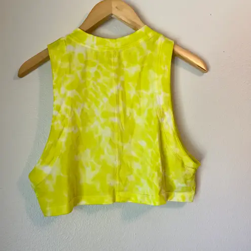 Lululemon Cropped Cotton Tank Top Highlighter Yellow Tie Dye