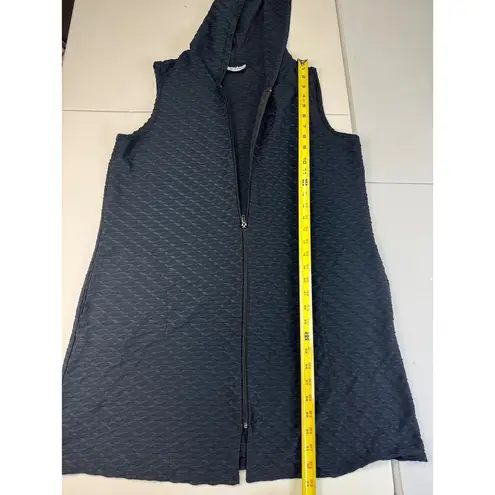 Jordan Taylor Jordan taylorHooded Sleeveless Dress - Black Textured Casual Lightweight Vest