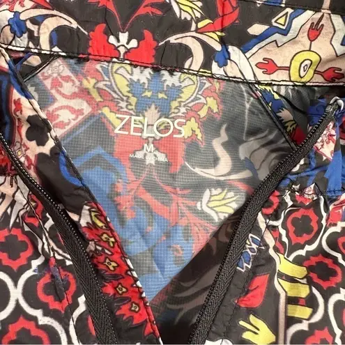 Zelos Geometric Multi-Colored Long Sleeve Zip Up Windbreaker Size M