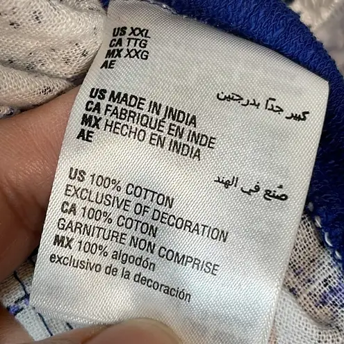 Style & Co  Navy Embroidered Short Sleeve Scoop Neck Top Size XXL EUC #0655