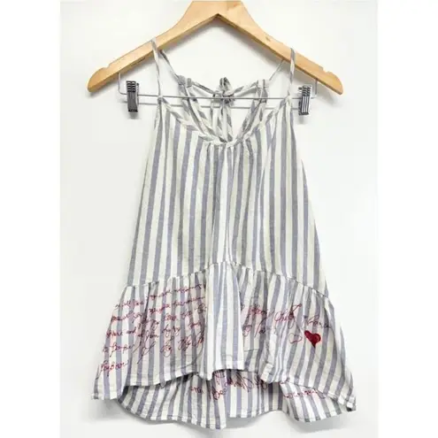 Lovestitch Striped Peplum Tank Top Sleeveless Casual Blouse Size Large