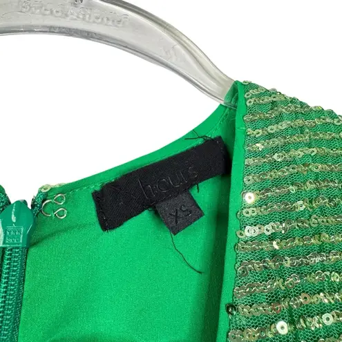 H:ours REVOLVE Mahlia Maxi Dress in Green Sequined Deep V-Neck Slit Party XS