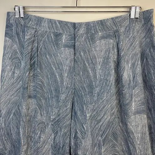 Target Fe Noel x  Blue White Linen Coastal Flowy Wide Leg Pants womens 4X new