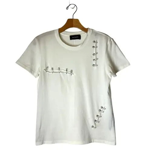 The Kooples White Cotton Jersey Crew Neck Short Sleeve Pin Tee Size S