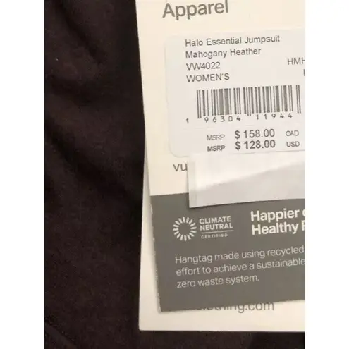 Vuori Women’s Halo Essential Dreamknit Jumpsuit Mahogany Heather Size Small New