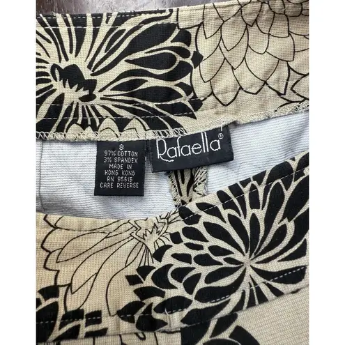 Rafaella Cuffed Cropped Pants Floral Women’s Size 8 Straight Leg High Rise