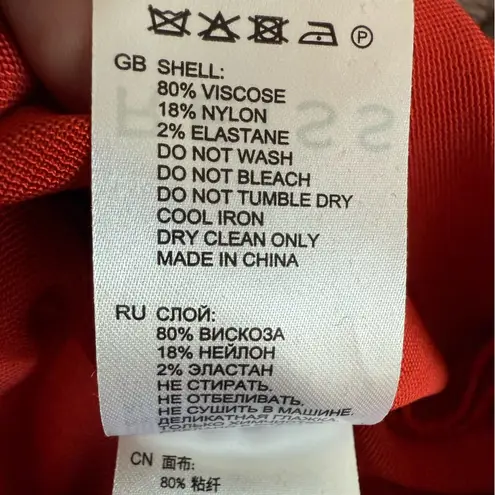 Reiss Rebecca Surplice V-Neck Wrap Front Red Dress Size 0 Short Sleeves