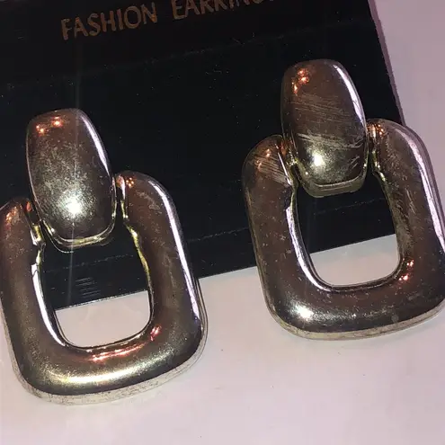 Vintage Aged Silver Tone Retro Boho Door Knocker Fashion Earrings