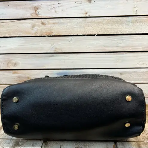 INC Intl Concepts Ajae Bangle Tote Black Gold Vegan Leather Shoulder Bag