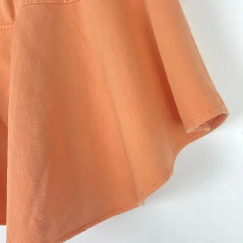 Aerie NWT  Denim Circle Mini Skirt Pull On Stretch Orange Size Large L NEW