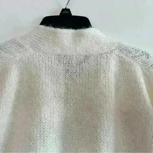 None Cable knit cardigan. Chucky. Oversized. Boxy. Cap sleeve. Large button. Size M