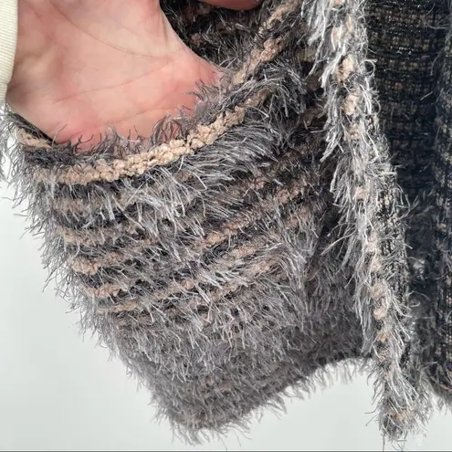 ASTARS Cupcakes Cardigan Blush Pink Gray Stripe Eyelash Pockets Long Size Small