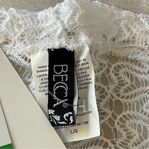 Becca Split Leg Crochet swimsuit Cover-up Pants size L NWT