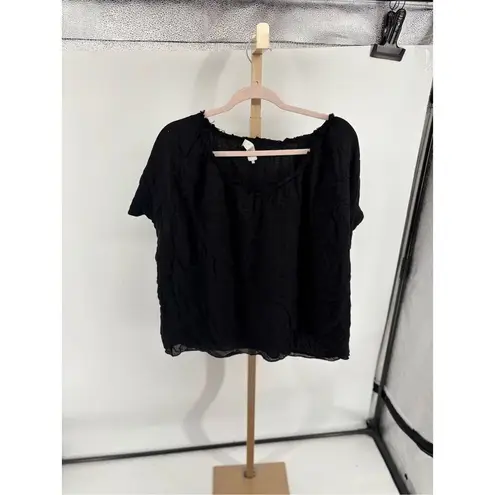 Hatch Maternity Women’s short sleeve blouse Black One Size Viscose Wool