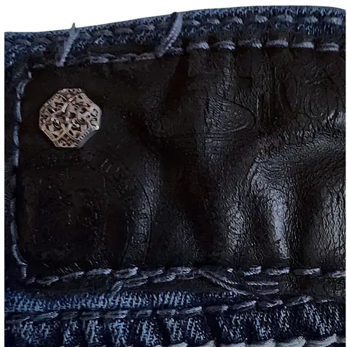 Silver Jeans Co Womens Suki Flap Capris Dark Wash Embroidered Sequin Curvy