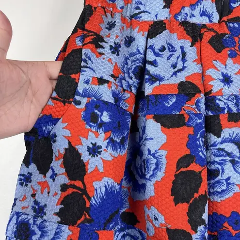 HD in Paris Lyanna Floral Skirt Small Red Blue Anthropologie Feminine Bloomcore