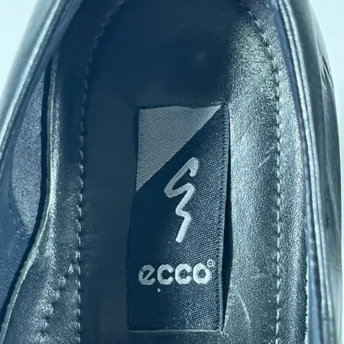 Ecco LEATHER MONK STRAP WOMEN SLIP ON LOAFER BUCKLE BLACK EU 38 SZ 7.5-8 PREOWN