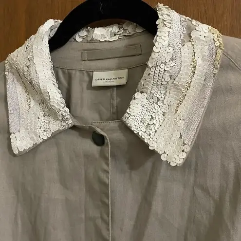 Dries Van Noten trench coat with sequin embellishment