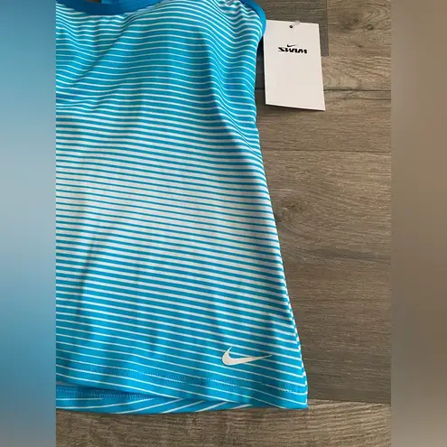 Nike Swim Stripe Tankini Top Racer Back XSmall Bright Blue White Stripes NEW