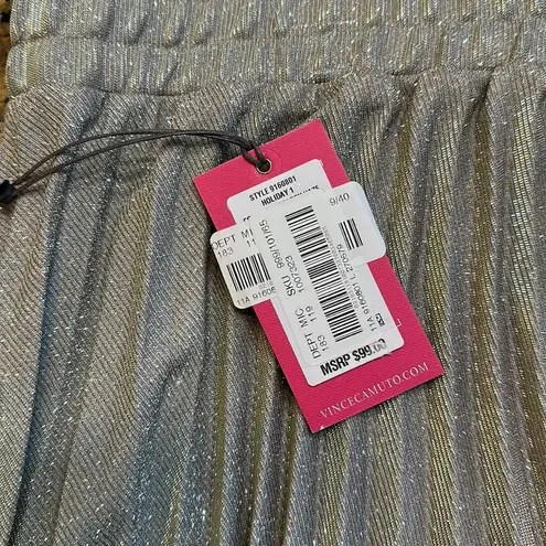 Vince Camuto  Metallic Sparkled Pleated Skirt - Size L - NWT